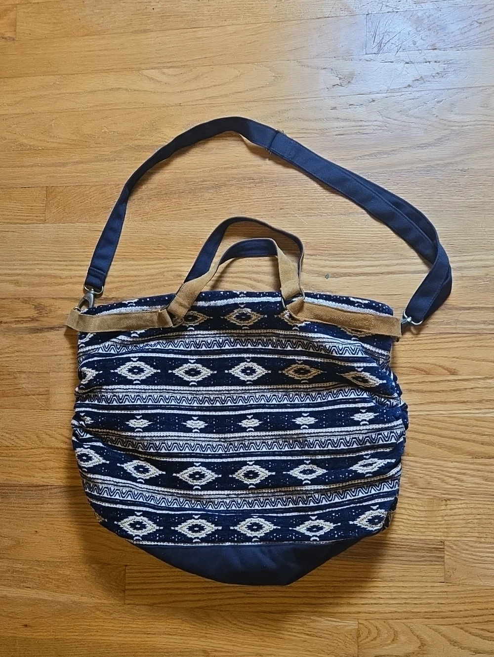 World Market boho tapestry carpet zip-top tote bag